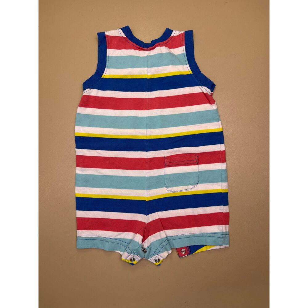 Gymboree Baby Boys Striped Romper 6-12M Sleeveless Cotton One Piece EUC - Picture 3 of 3